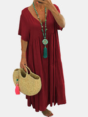 Irregular Multi-color Plus Size Large Swing Dress
