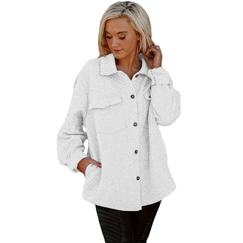 Retro Loose Slim Fit Plaid Long-sleeved Coat For Women