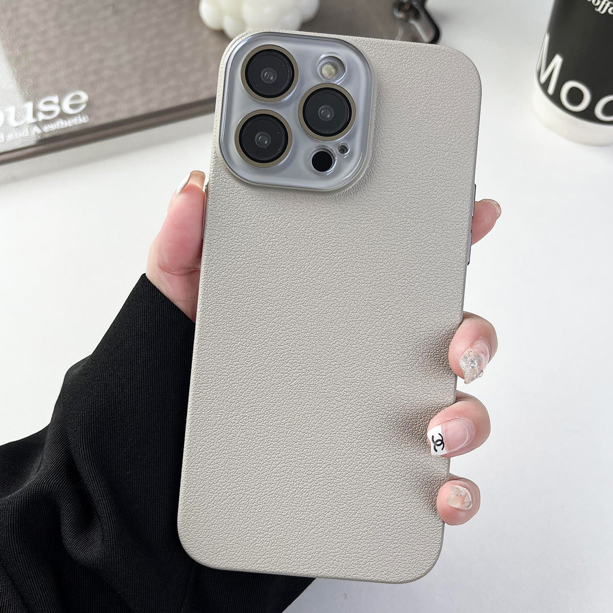 Solid Color Lychee Pattern Phone Case
