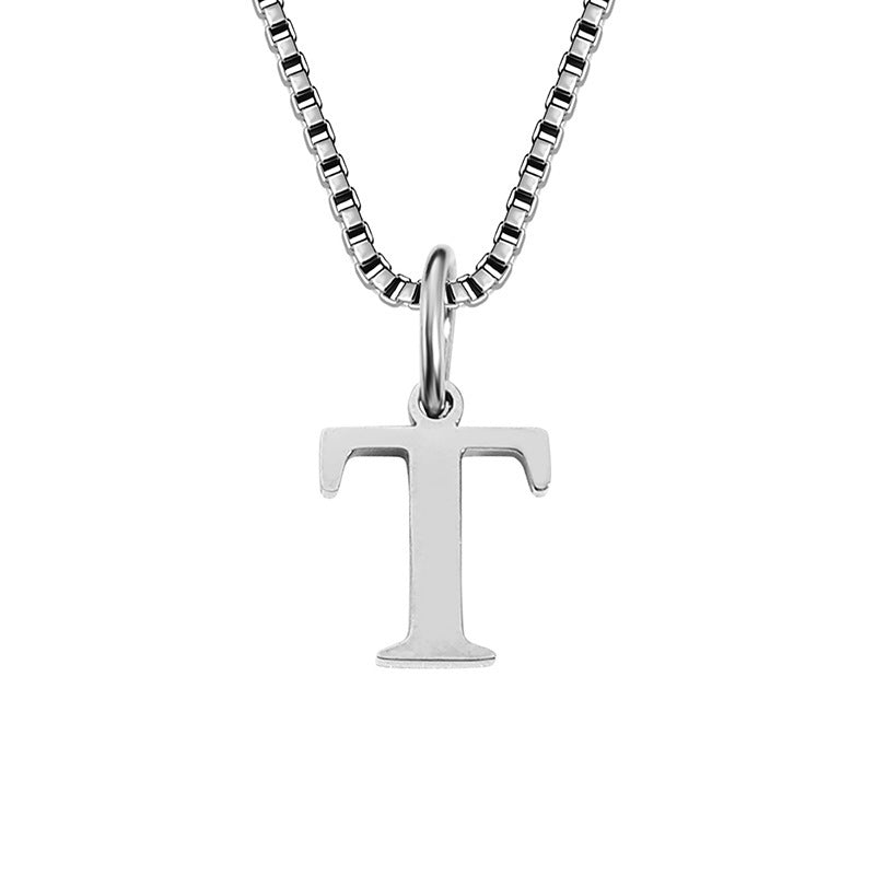 26 English Letter Necklace Titanium Steel Women's
