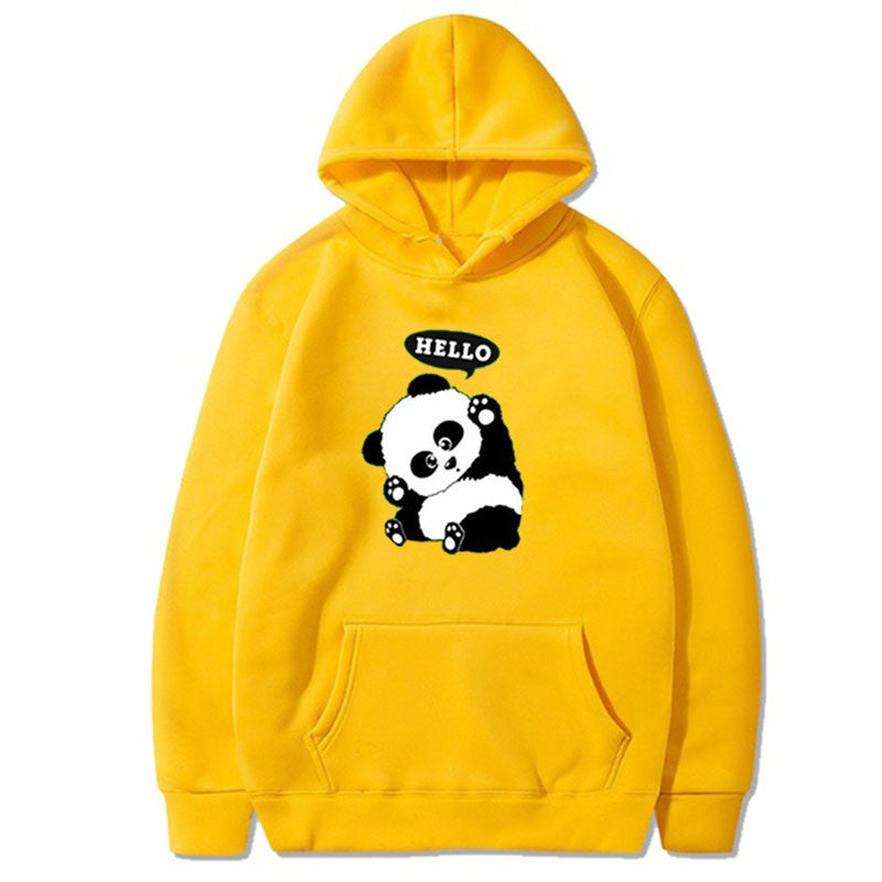 Panda Funny Pattern Case Printed Long-sleeved Hooded Sweater