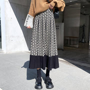 Pleated A- Line Large Hem Thick Wool Dress