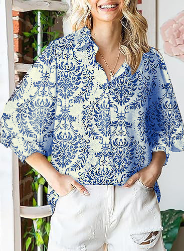 Women's Long-sleeved Printed Top Lapel