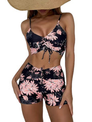 Women's Versatile Minimalist Printed Split Swimsuit