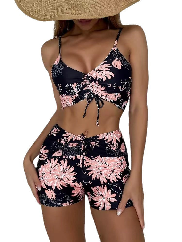 Women's Versatile Minimalist Printed Split Swimsuit