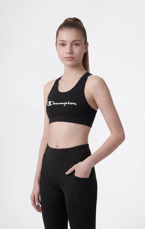 Champion Reggiseno Sportivo Ragazza C-Tech 405141-KK001 Nero - Sport Bra Junior
