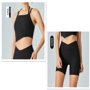 Rib Yoga Shorts For Women Peach Hip Raise