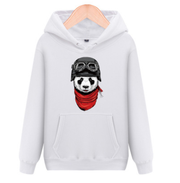 Flying Panda Men's Round Neck Hooded Hooded Sweatshirt