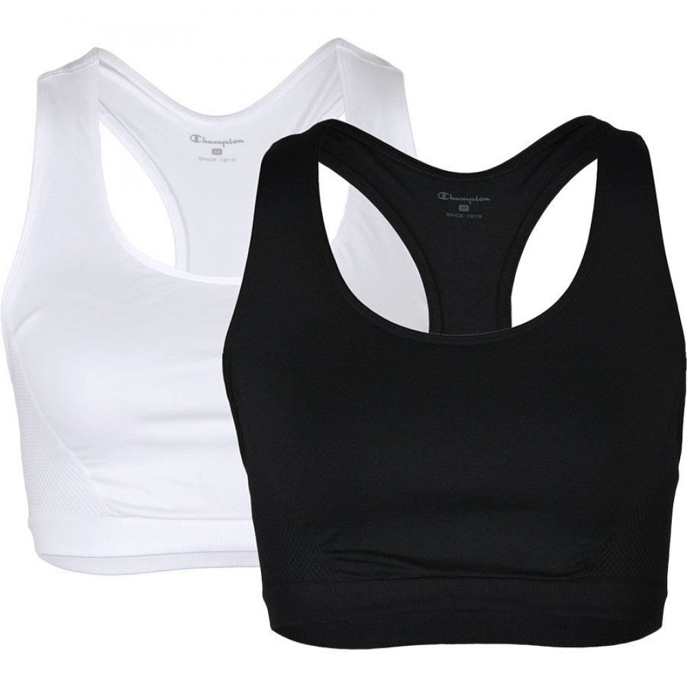 Champion Bi-Pack Reggiseno Seamless 113489 Donna Nero Bianco - Sportivo