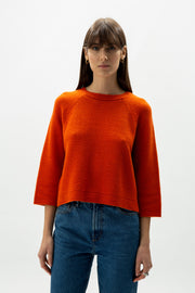 Cashmere Mix 3/4 Sleeve Pullover