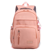 High-grade Solid Color Casual Backpack Multi-compartment