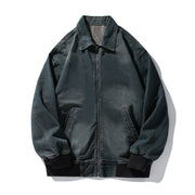 Retro Worn Looking Washed-out Denim Jacket For Men