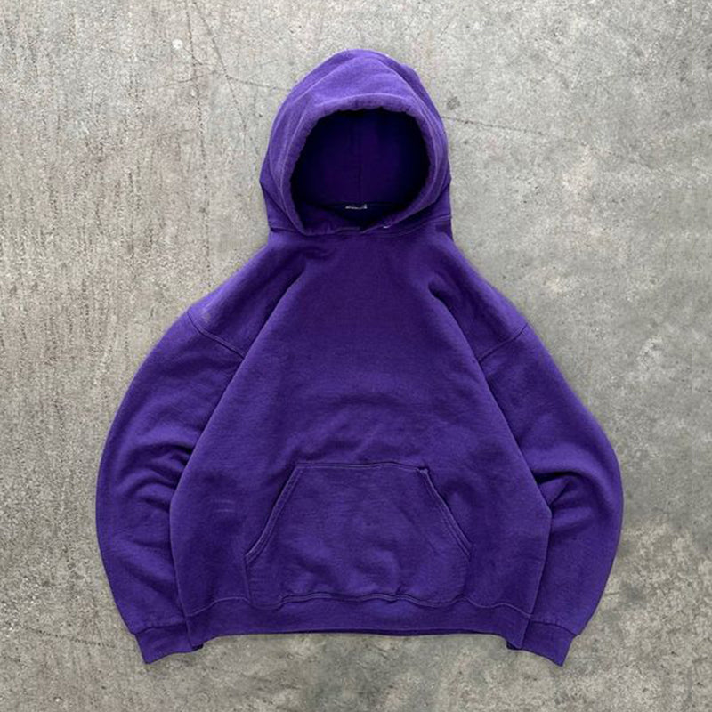 Plus Size Solid Color Simple Hooded Sweater