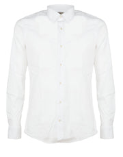 CAMICIA SLIM FIT BIANCA CON POLSINO STONDATO