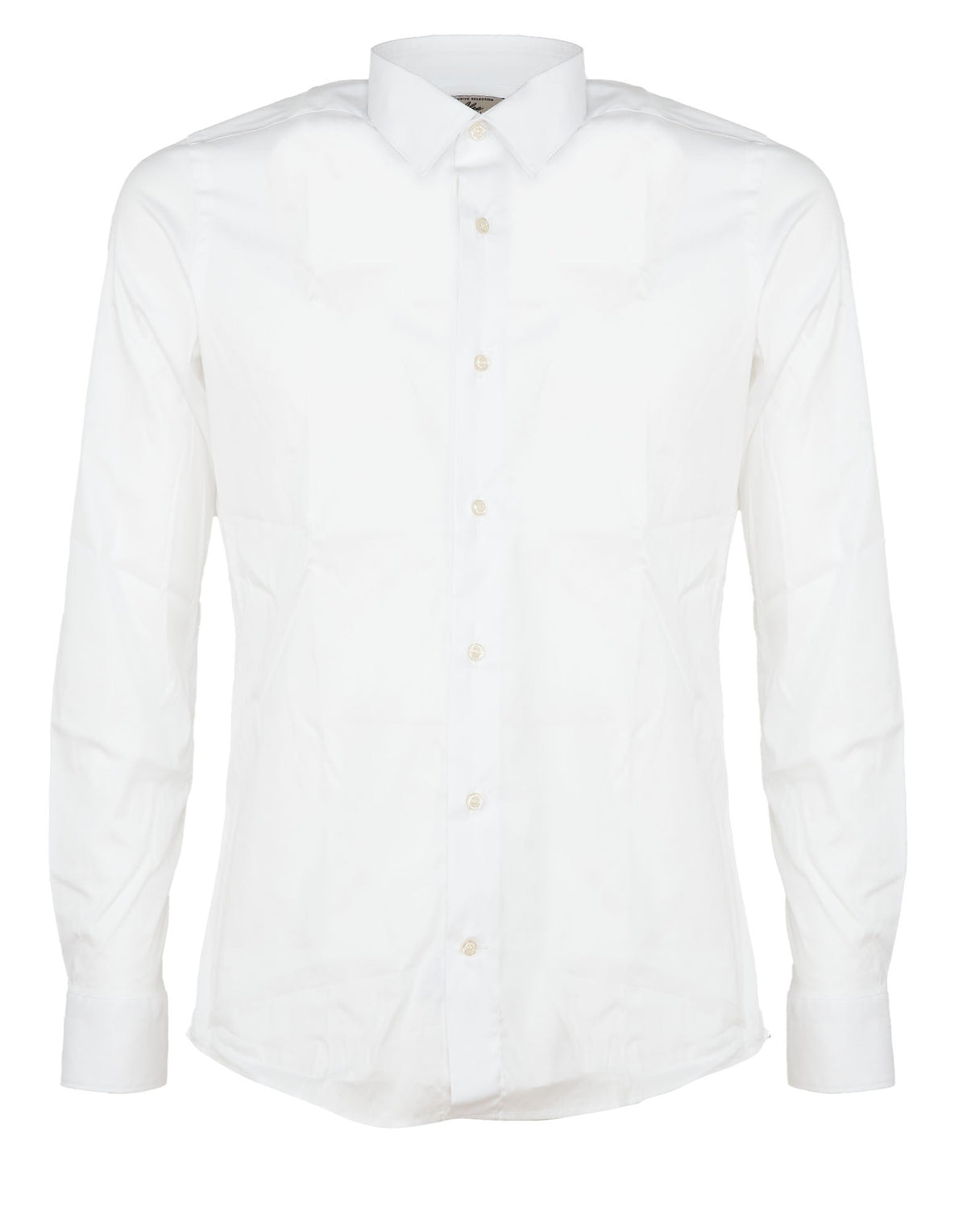 CAMICIA SLIM FIT BIANCA CON POLSINO STONDATO