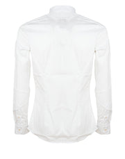 CAMICIA SLIM FIT BIANCA CON POLSINO STONDATO