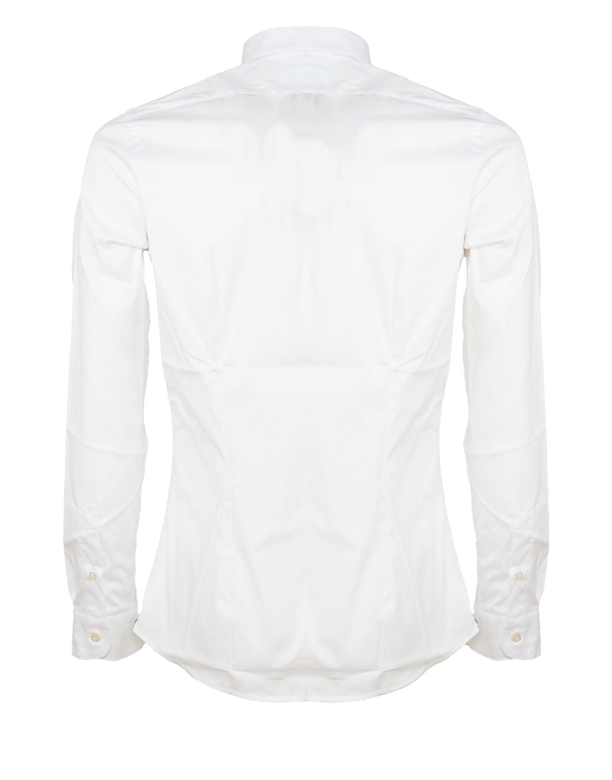 CAMICIA SLIM FIT BIANCA CON POLSINO STONDATO