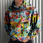 Men's Pullover Hooded Sweatshirt Letter Pattern