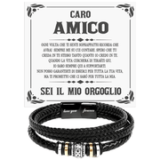 Bracciale Pelle Intrecciata Caro amico - Sei il mio Orgoglio.