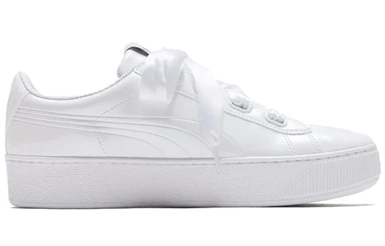 Puma Vikky Platform Ribbon 366419-02 Donna Bianco - Sneakers con Zeppa