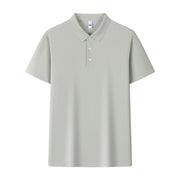 Ice Silk Seamless Polo Shirt Men's Cool Light Luxury Short Sleeve