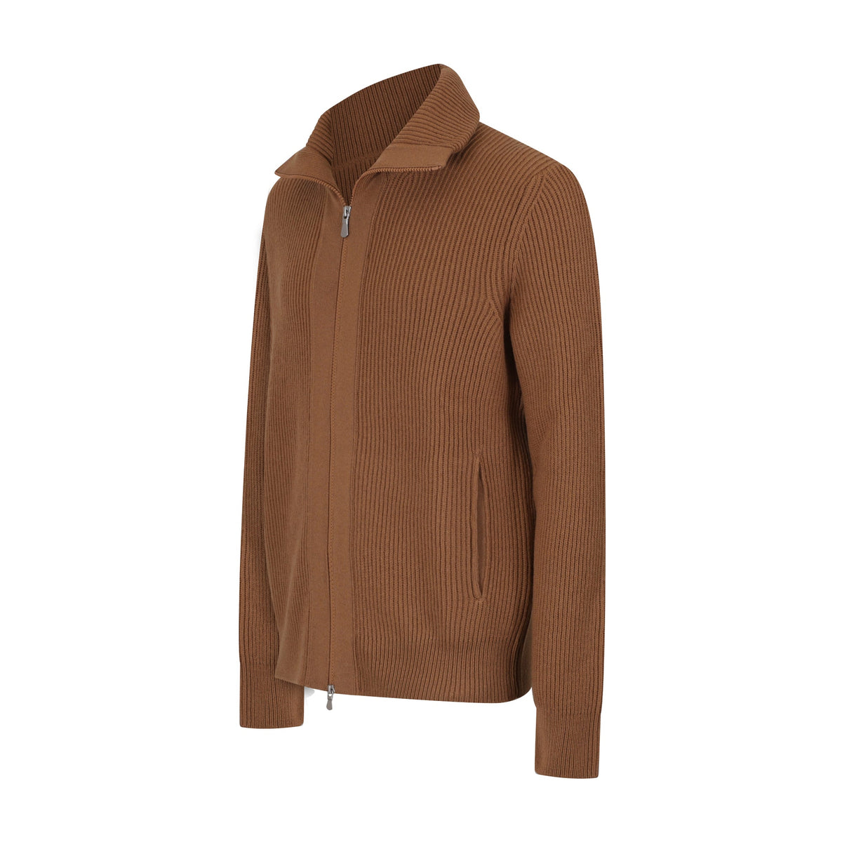 MAGLIA FULLZIP CARAMELLO