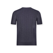 T-SHIRT PARICOLLO MEZZAMANICA BLU