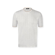 T-SHIRT PARICOLLO MEZZAMANICA GRIGIO PERLA