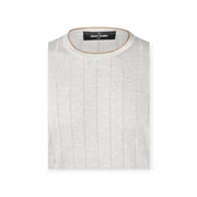 T-SHIRT PARICOLLO MEZZAMANICA GRIGIO PERLA