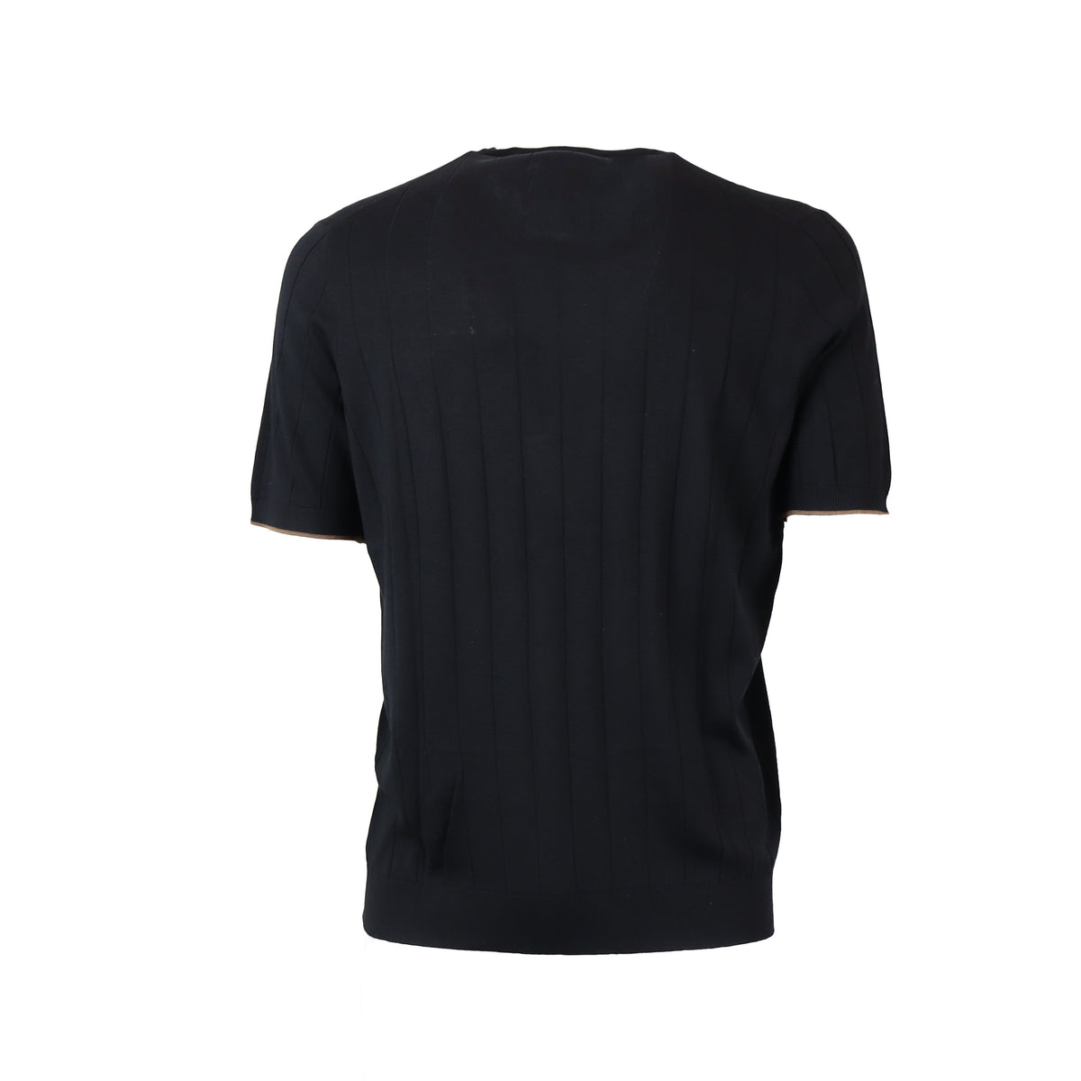 T-SHIRT PARICOLLO MEZZAMANICA NERA