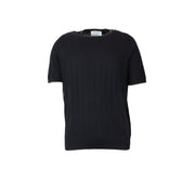 T-SHIRT PARICOLLO MEZZAMANICA NERA