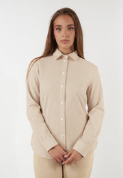 CAMICIA DANZA BEIGE A RIGHE