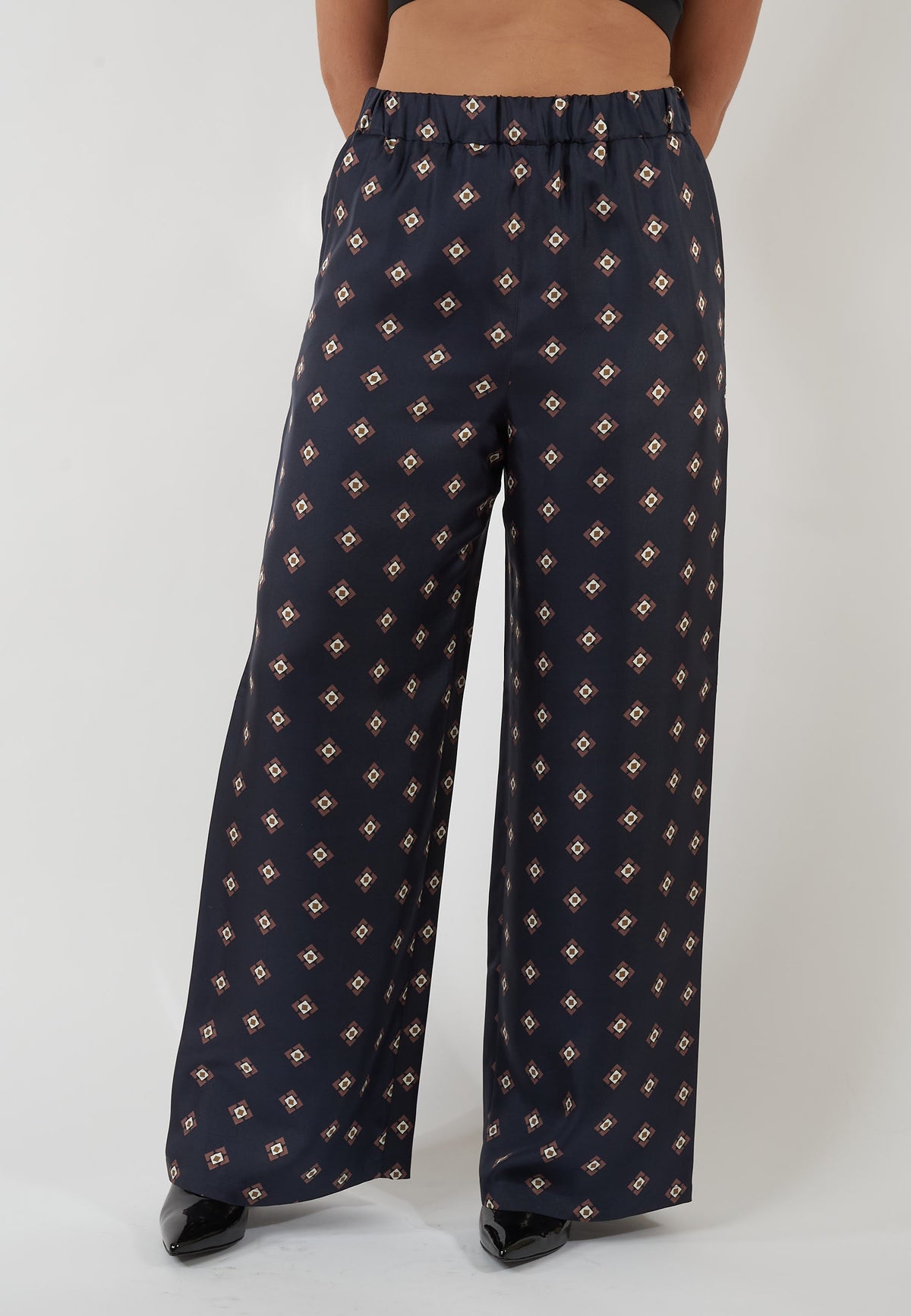 PANTALONE DATTI BLU A FANTASIA
