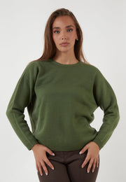 MAGLIA GIROCOLLO IN LANA VERDE OLIVA