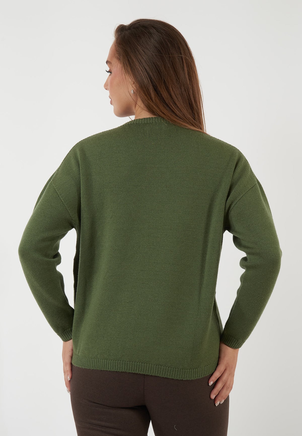 MAGLIA GIROCOLLO IN LANA VERDE OLIVA