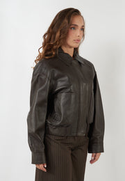 BOMBER FIBBIA MARRONE