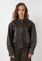 BOMBER FIBBIA MARRONE
