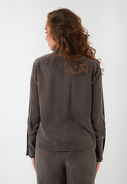 CAMICIA FIORE MARRONE