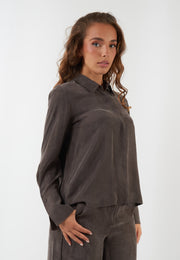 CAMICIA FIORE MARRONE