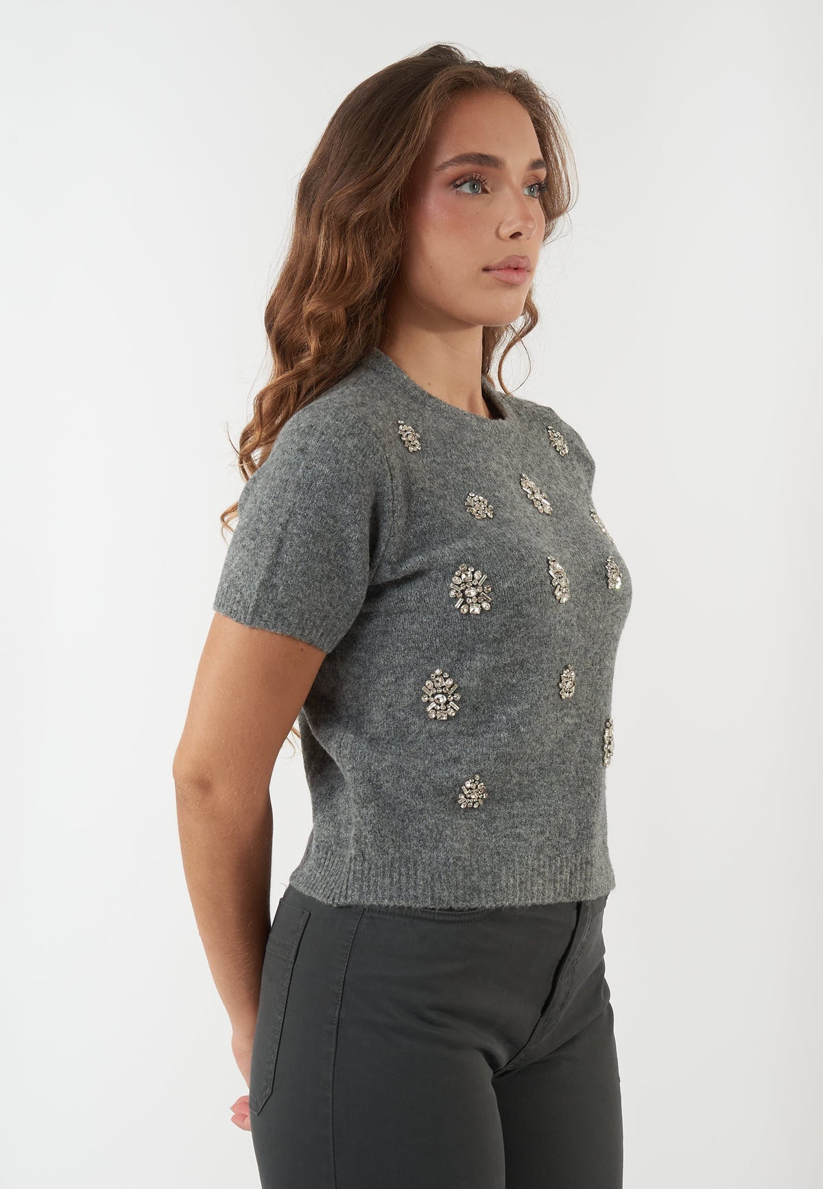 T-SHIRT IN MAGLIA TENACE GRIGIA