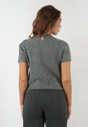 T-SHIRT IN MAGLIA TENACE GRIGIA