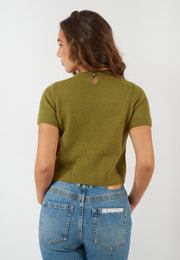 T-SHIRT IN MAGLIA TENACE VERDE