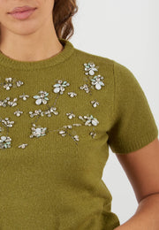 T-SHIRT IN MAGLIA TENACE VERDE
