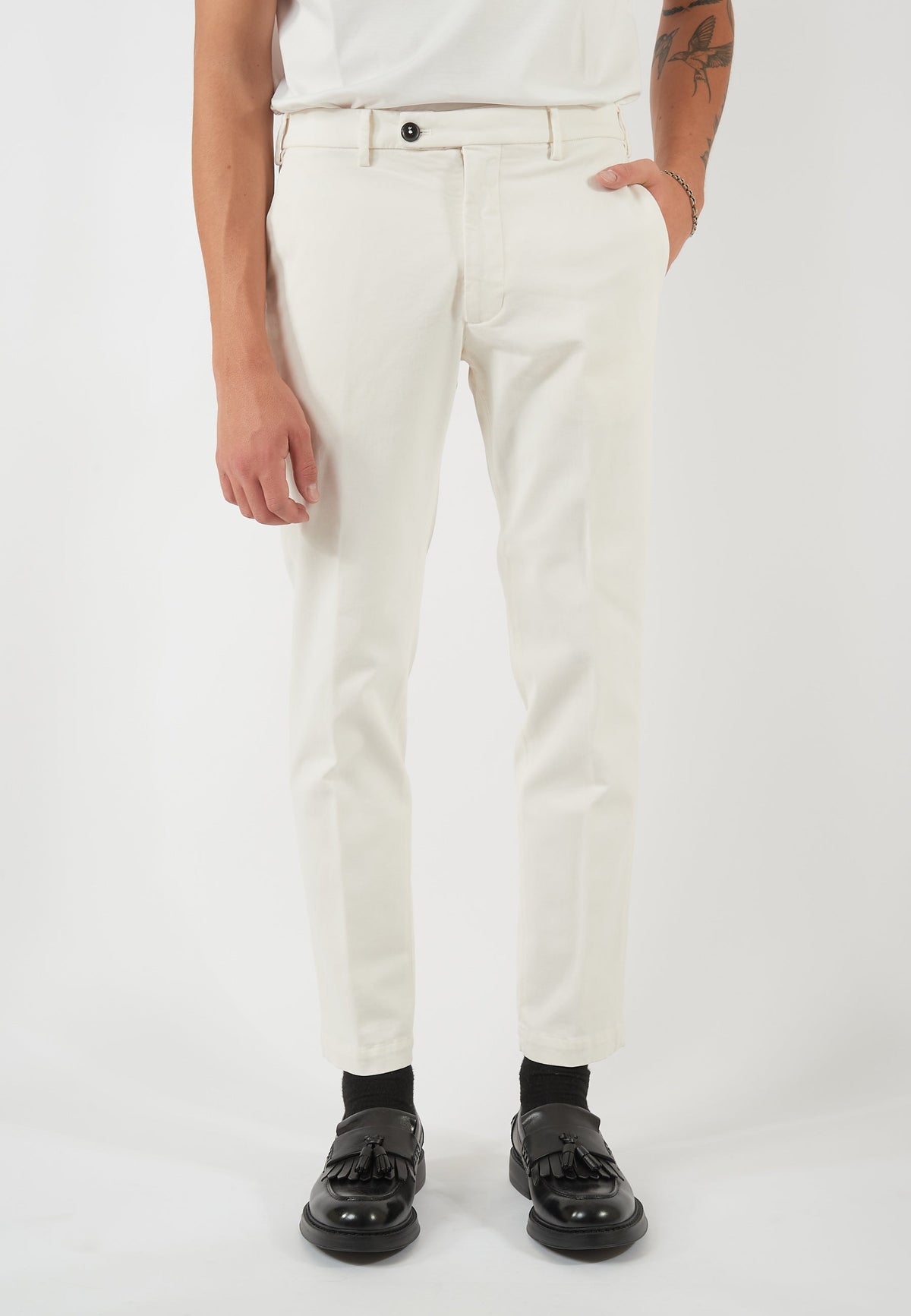 PANTALONE BRAD ONE MORE SIZE PANNA