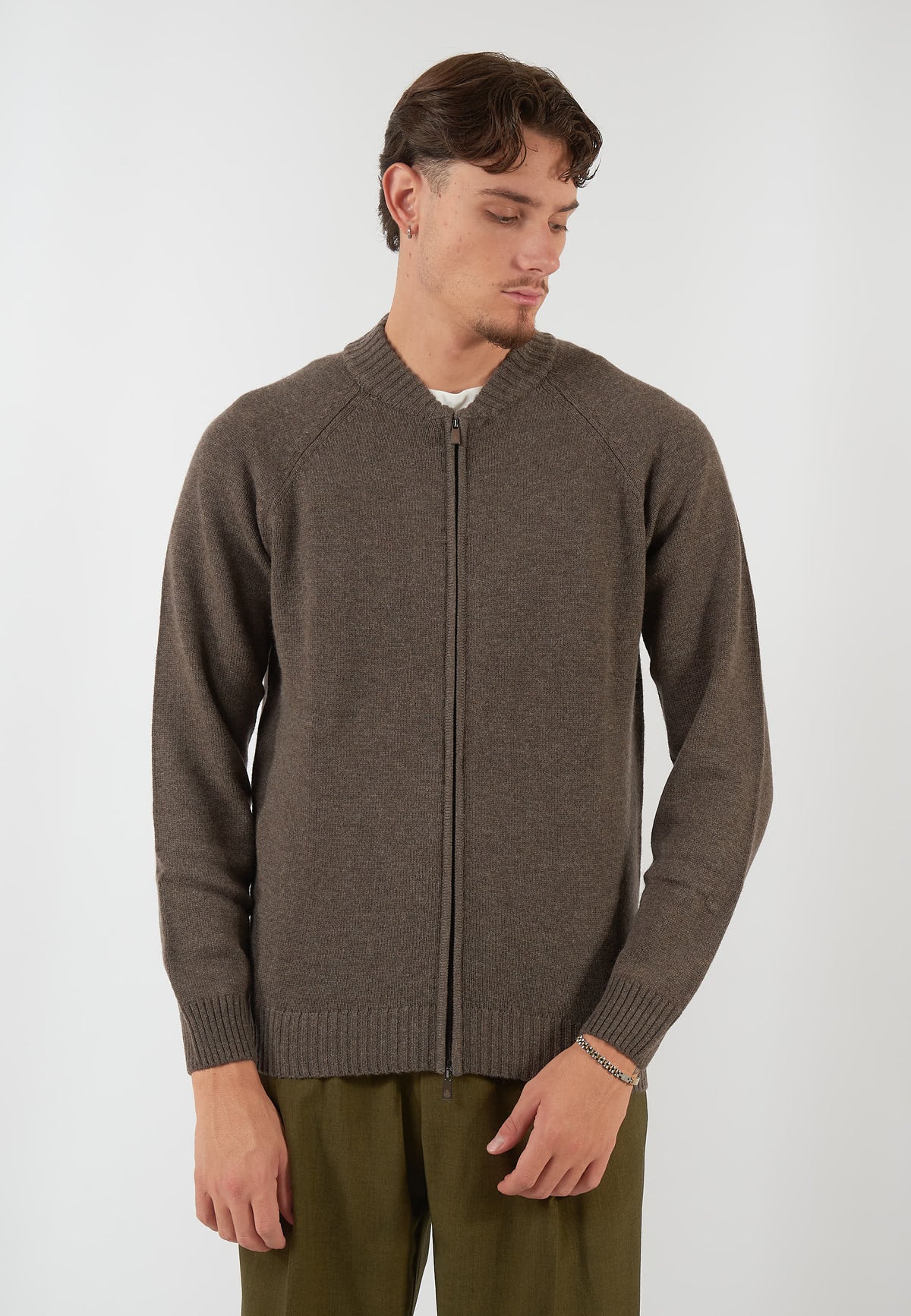 BOMBER IN MAGLIA MARRONE