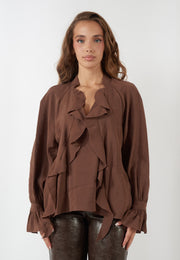 CAMICIA ALBINA MARRONE
