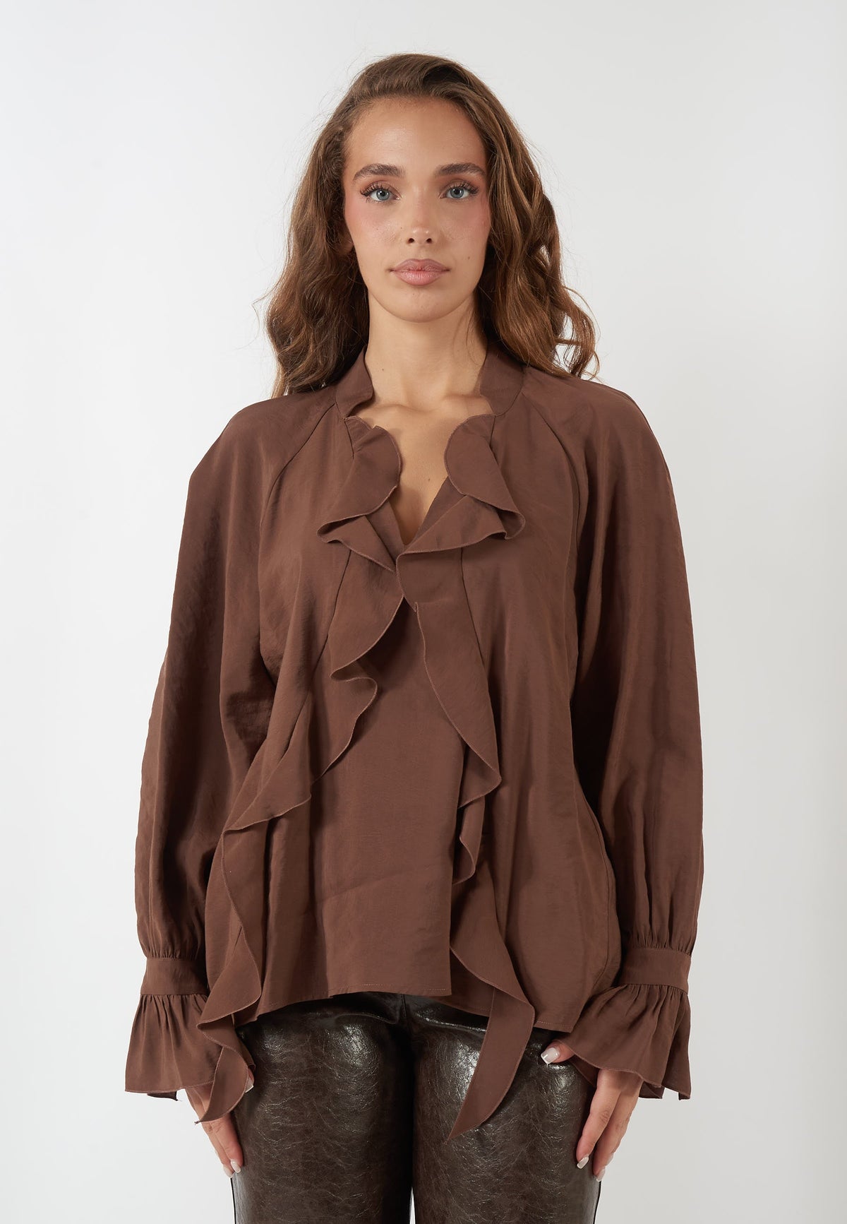 CAMICIA ALBINA MARRONE
