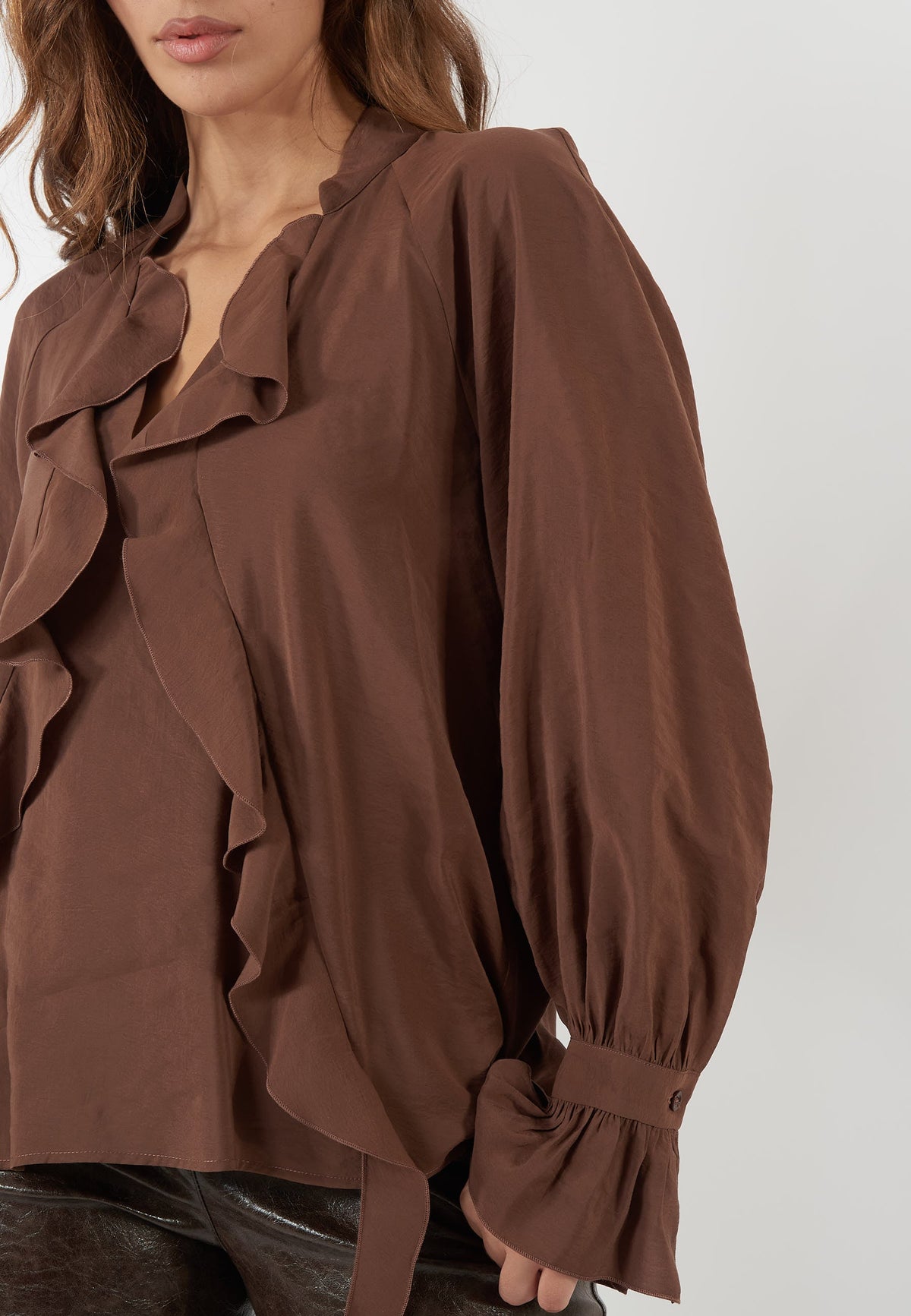 CAMICIA ALBINA MARRONE