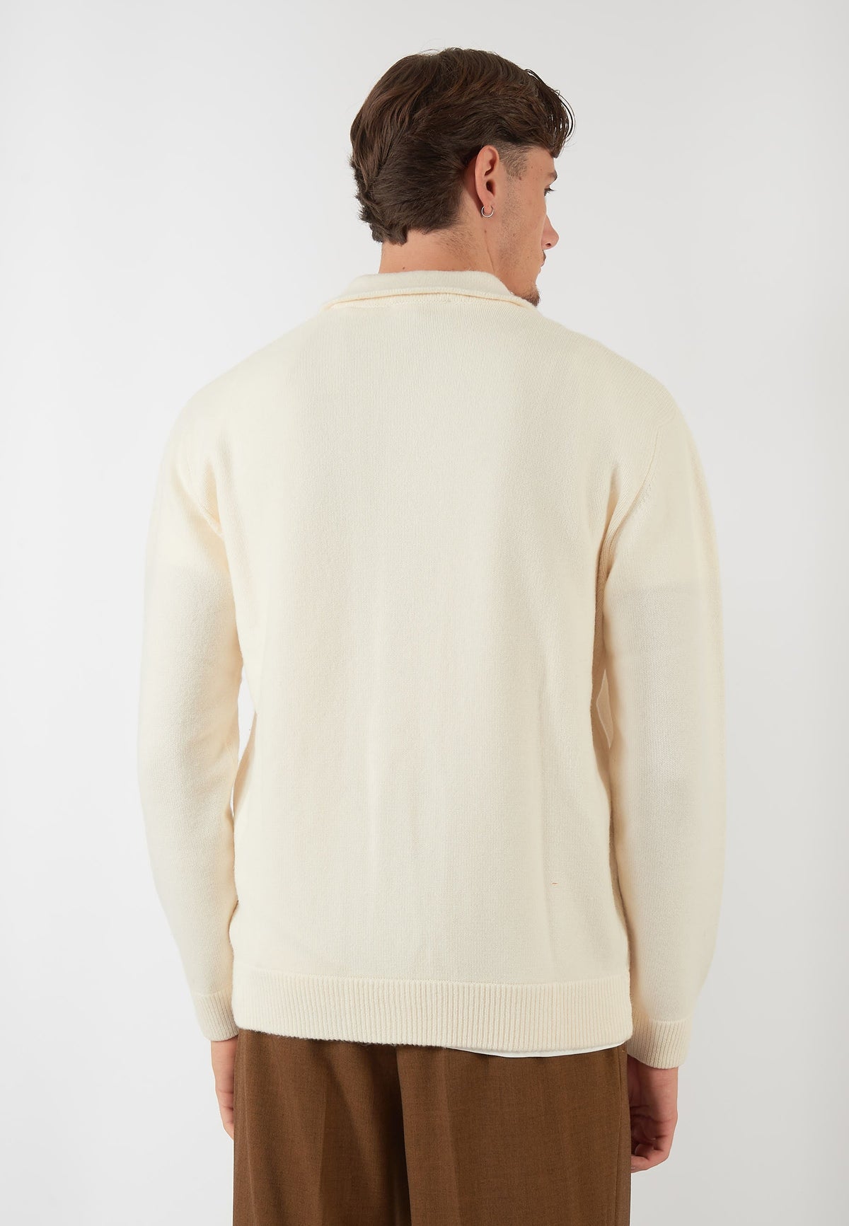 GIACCA CAMICIA IN MAGLIA PANNA