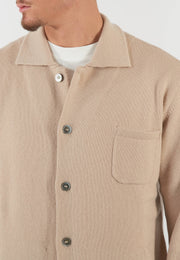 GIACCA CAMICIA IN MAGLIA BEIGE
